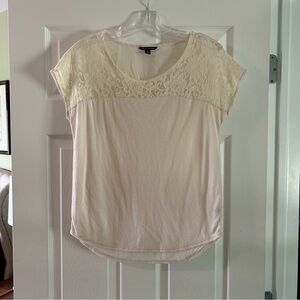 Cream top with Lace Detail